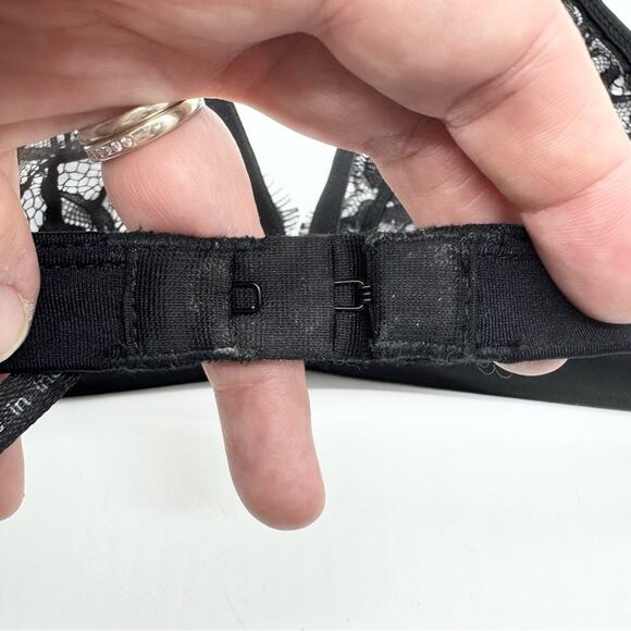 Gooseberry Intimates Innocence/Shameless Triangle Strappy Lace Bralette Black XS - Picture 7 of 10